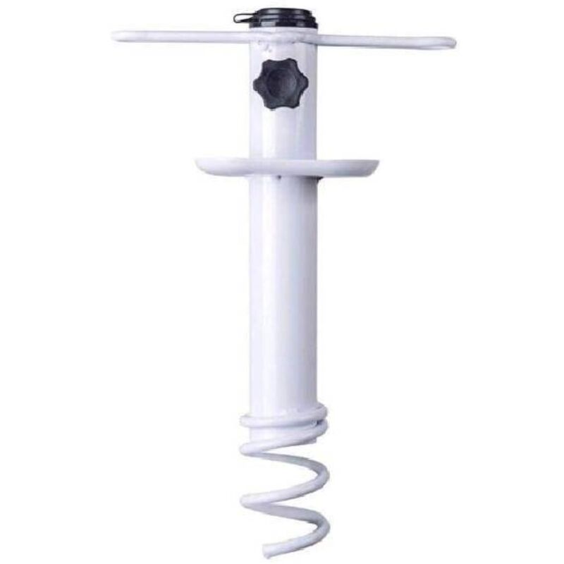CA Sombrilla de playa con ancla de arena, base para acampar al aire libre, soporte de barrena en espiral, estante de almacenamiento resistente para patio, hogar y jardín.