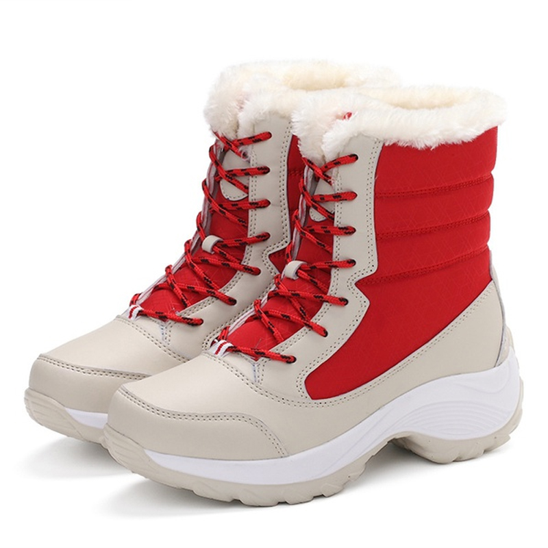 MOV Botas De Nieve Para Mujer Con Plataforma Antideslizantes Botines De Invierno Con Pelo Acolchado Altura De La Botas Hasta La Rodilla Impermeables