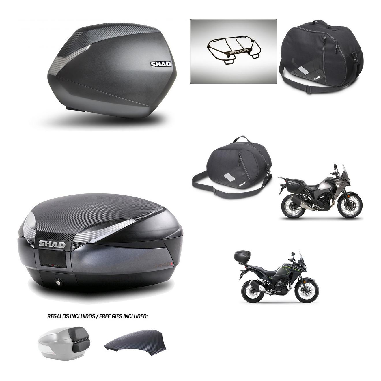 Baul Trasero + Maletas Laterales + Accesorios + Herraje 3P + Herraje Montaje Sh36 Sh 36 Sh48 KIT-258795
