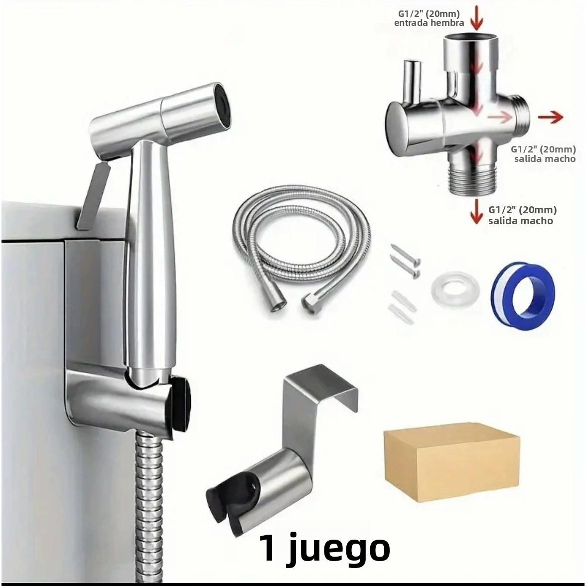 TK Juego De Escobilla Para Inodoro 1pc Conjunto De Compañero De Inodoro a Prueba De Explosiones Con Separador De Agua De Aleación 304 Y Pistola De Spraying Para Lavabo Moderno Montado En La Pared