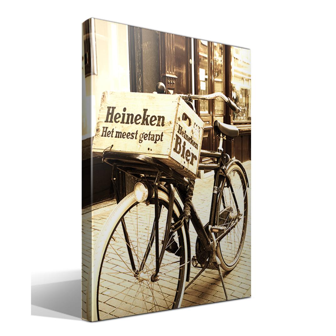 Cuadro Canvas Bicicleta Amsterdam - Lienzo Algodón - Impresión Fine Art - Bastidor Madera - Alta Resolución