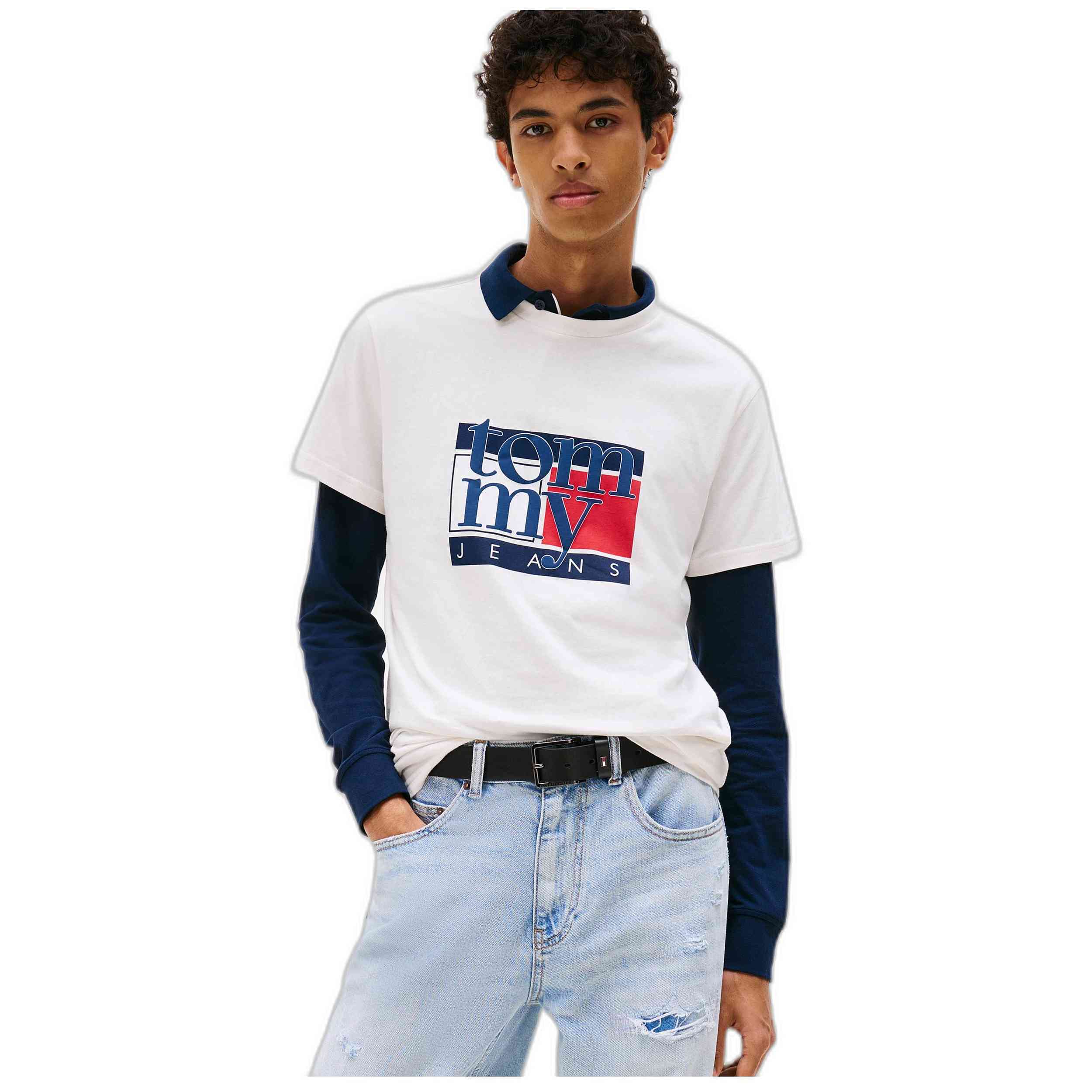 Camiseta De Manga Corta Tommy Hilfiger modelo DM0DM21977YBH para Hombre en color Blanco