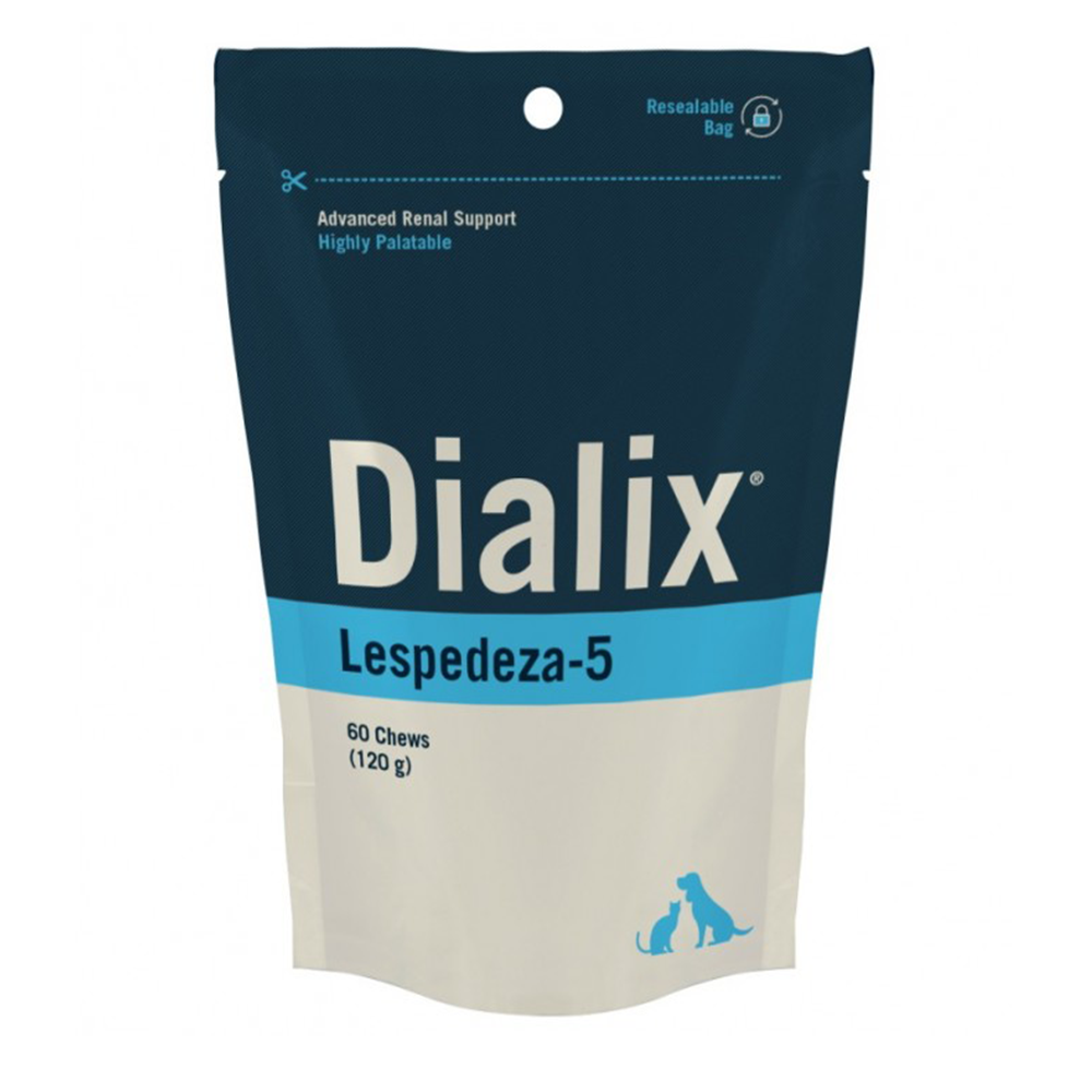 DIALIX Lespedeza 5 Vetnova 60 chews ayuda a mantener la función renal en perros y gatos.