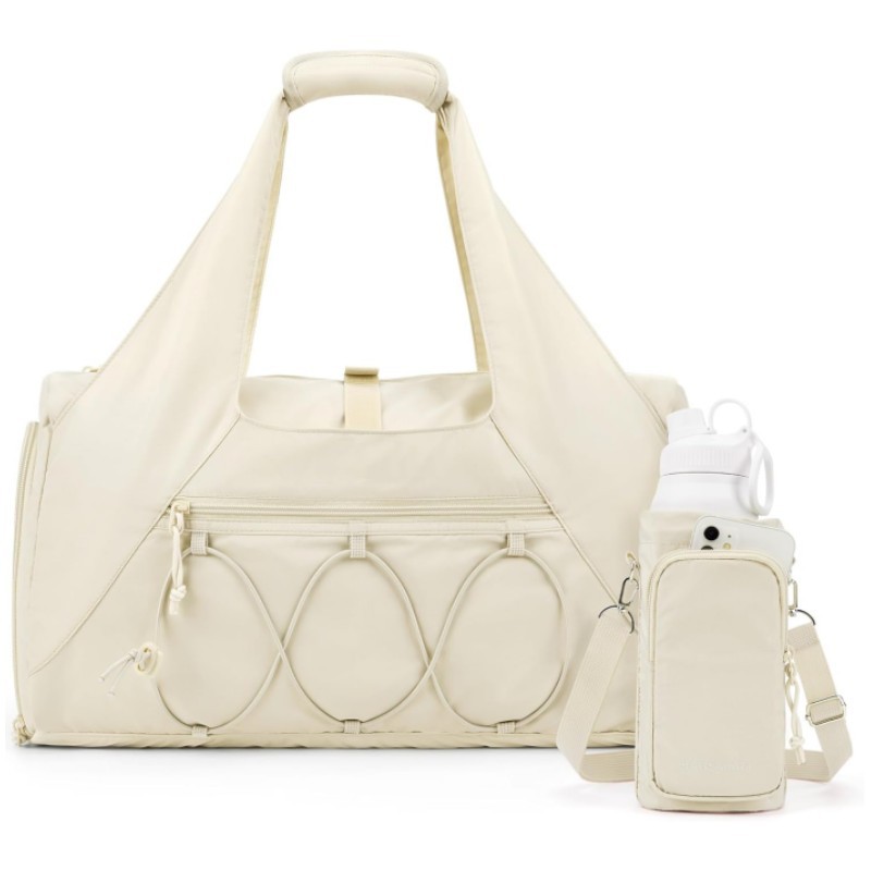 OmHom Bolsa de lona ligera con compartimento para zapatos y bolsillo para artículos húmedos, ideal para viajes, yoga, deportes y gimnasio.