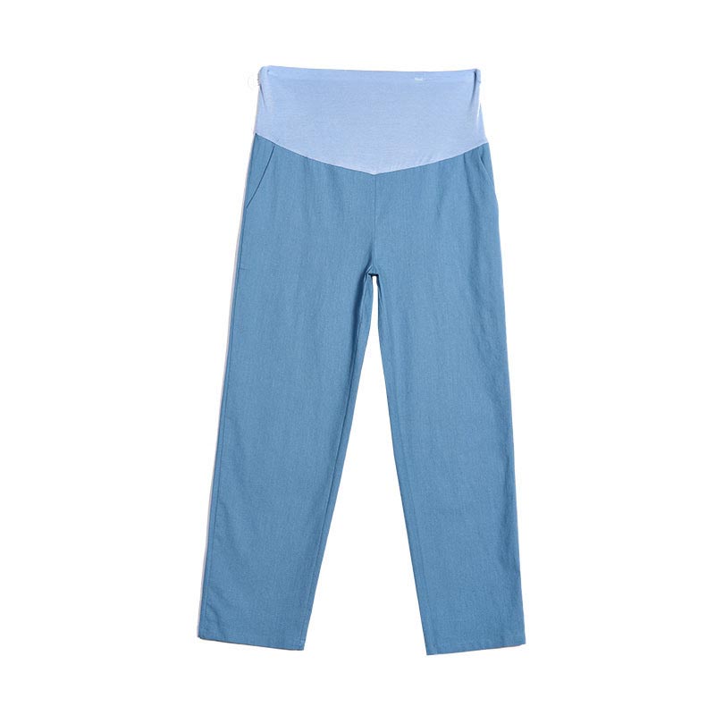 TK Pantalones De Maternidad Para Mujer Primavera Verano Rectos Cómodos Soporte Para Abdomen En Nine Minutes Talla Grande COTTON