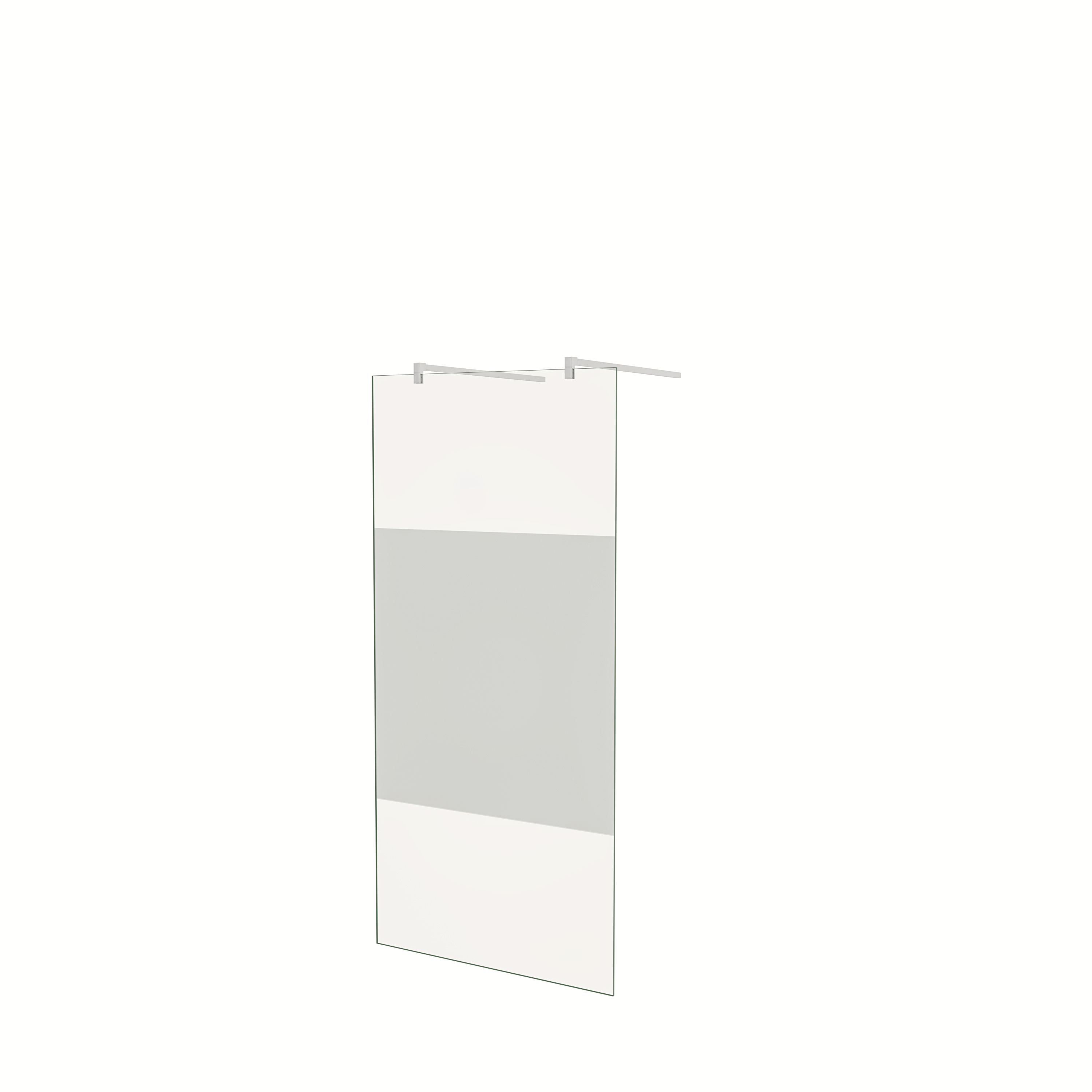 AICA SANITARIOS - Mampara de ducha fija - Serigrafiado Central Vidrio 8mm con Película de Seguridad a Prueba de Explosiones - Dos barras 90cm - Altura 200cm