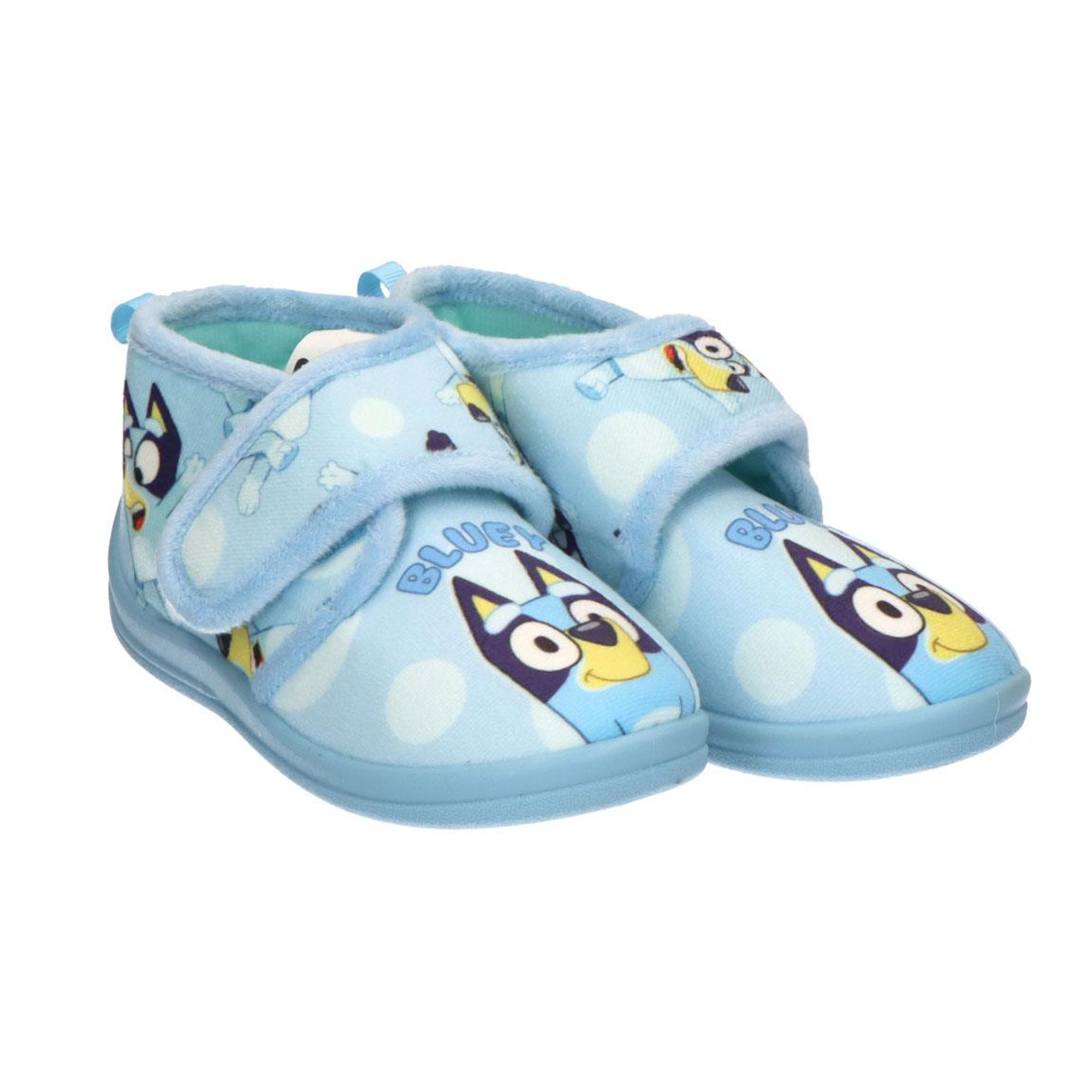 Zapatillas de Casa Media Bota Bluey para Niños, Pantuflas Infantiles Acolchadas y Antideslizantes con Diseño de Bluey en Azul, Ideal para Invierno y Estar en Casa