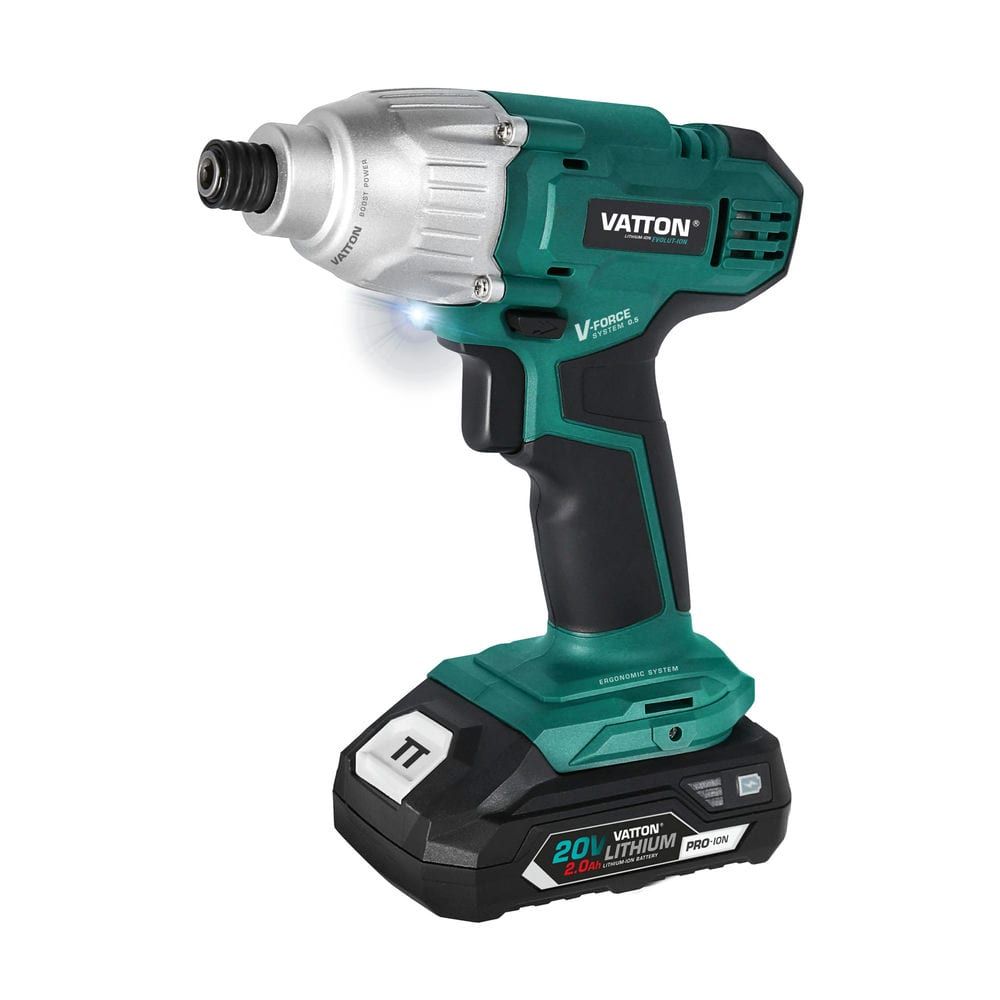 Atornillador de Impacto VATTON 20V + Batería 2.0Ah + Maletín rígido de transporte