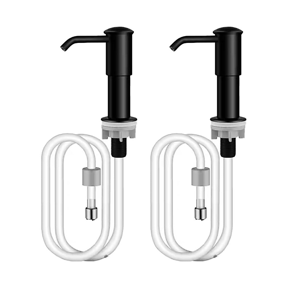 CA Dispensador de jabón para fregadero de cocina empotrado Direct Power SARL, dos unidades, con tubo de extensión de silicona de 1 metro, color negro