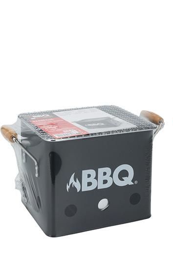BBQ CUBE MAT BLACK, barbacoa de carbón en forma de cuadrado, ligera y fácil de llevar, perfecto para el exterior