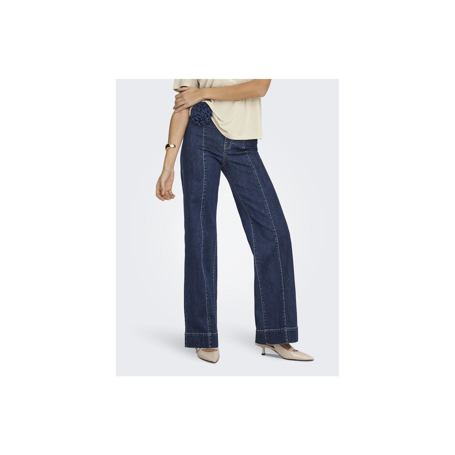 ONLY Vaquero Mujer ONLMADISON HW WIDE ROSE BELT DNM GUA