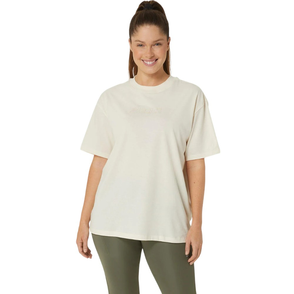 Camiseta Asics Logo Tee Beige 2032C843-201 Mujer