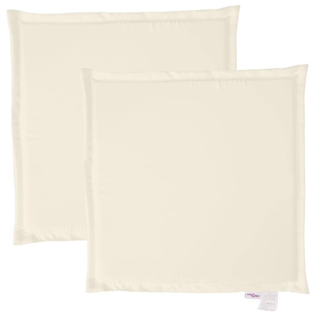 vidaXL Cojines de asiento de jardín cuadrados 2 uds crema 45x45x2 cm