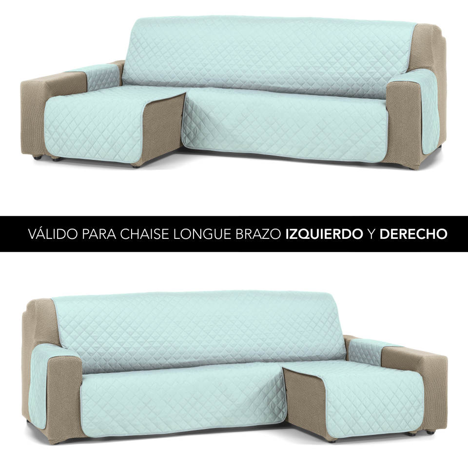 VALENTIA HOME - Funda Cubre Sofá Chaise Longue Acolchado JOYA -  Protección Completa | Ajuste Perfecto | Protector chaise longue | Funda para invierno y verano | 3 tamaños y 16 colores