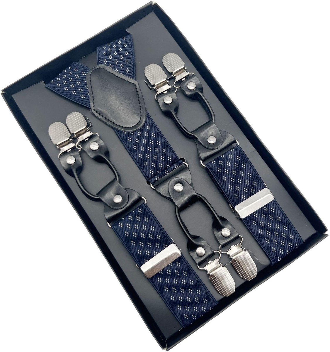 Bretels met clips, Verstelbare banden, Voorzien van zes sterke, stevige metalen clips; geschikt voor casual broeken, jeans, pakken, korte broeken en meer, Kleur-18