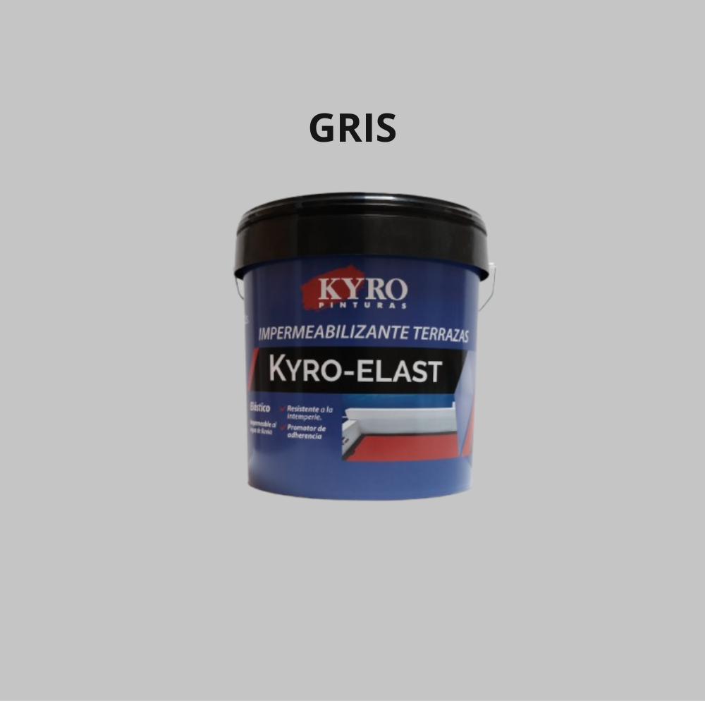 KYRO PINTURAS - Pintura Impermeabilizante Terrazas, Caucho Antigoteras - Rojo, Teja, Gris, Blanco, Verde, Negro - Fibra