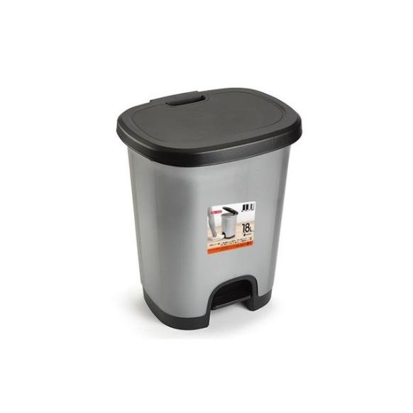 C.A - Papelera con Pedal 🗑️ | 18 Litros | Libre de BPA | Tapa Higiénica | Para Baño y Cocina | 40x32x28cm