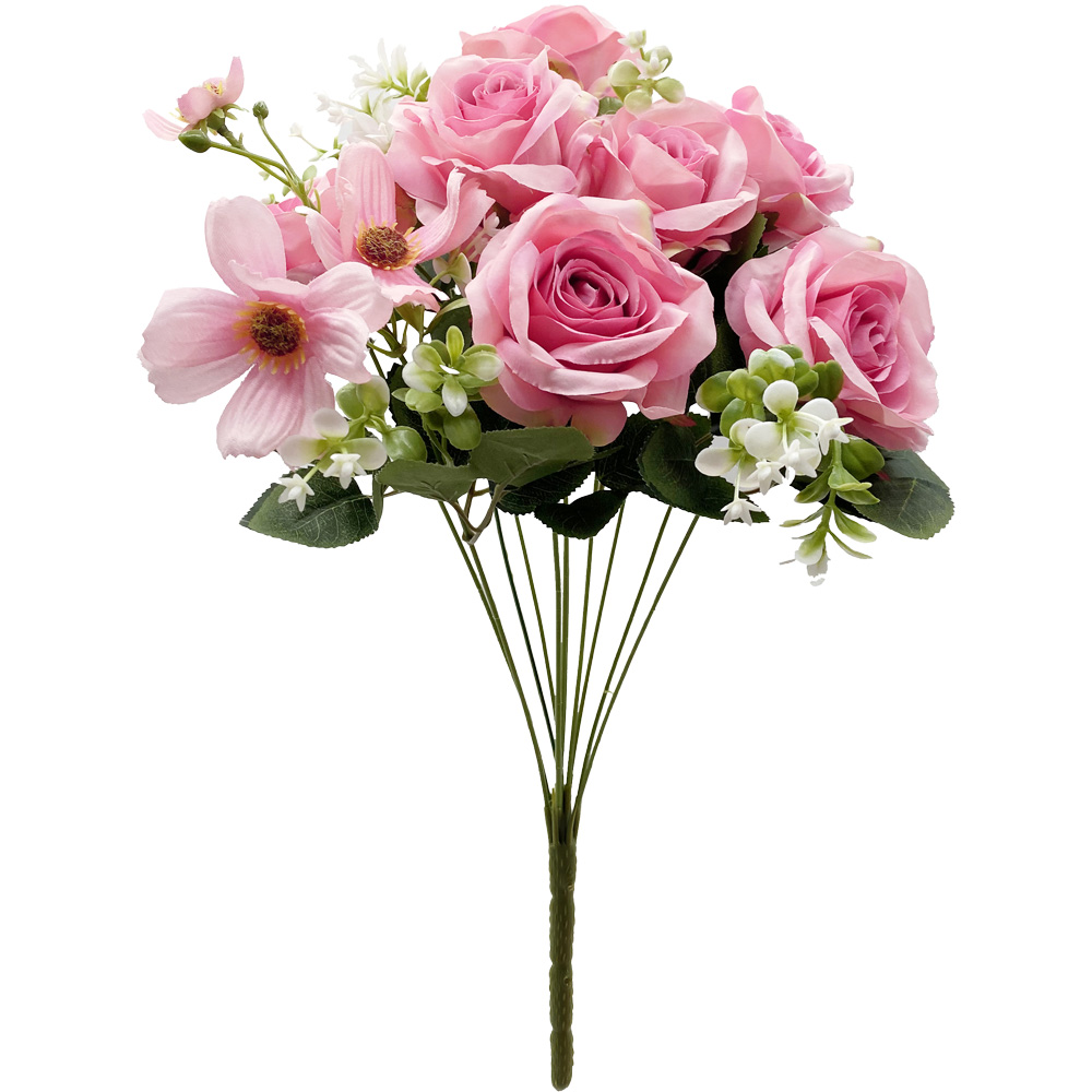 Poenia Arte Floral - Ramo de Rosas - Flores y Plantas Artificiales - 45cm de Altura - Realista - Variedad de Colores