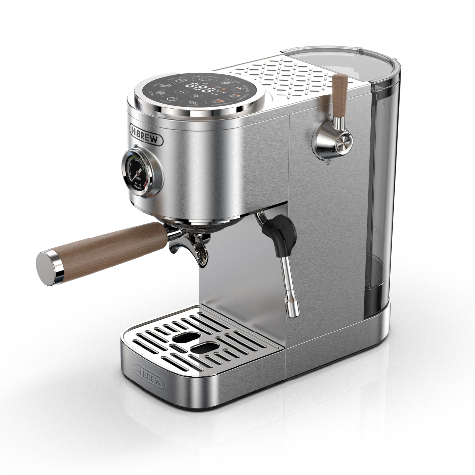 HiBREW H13, Coffee Machine,Seamless Smart Control,58mm Stainless Steel Portafilter,Double boiler system,Touch LCD screen,Innovative Heat Transfer Block Technology,OPV+NTC Temp Control,Temperature&Steam Control,Capacity Adjustment,