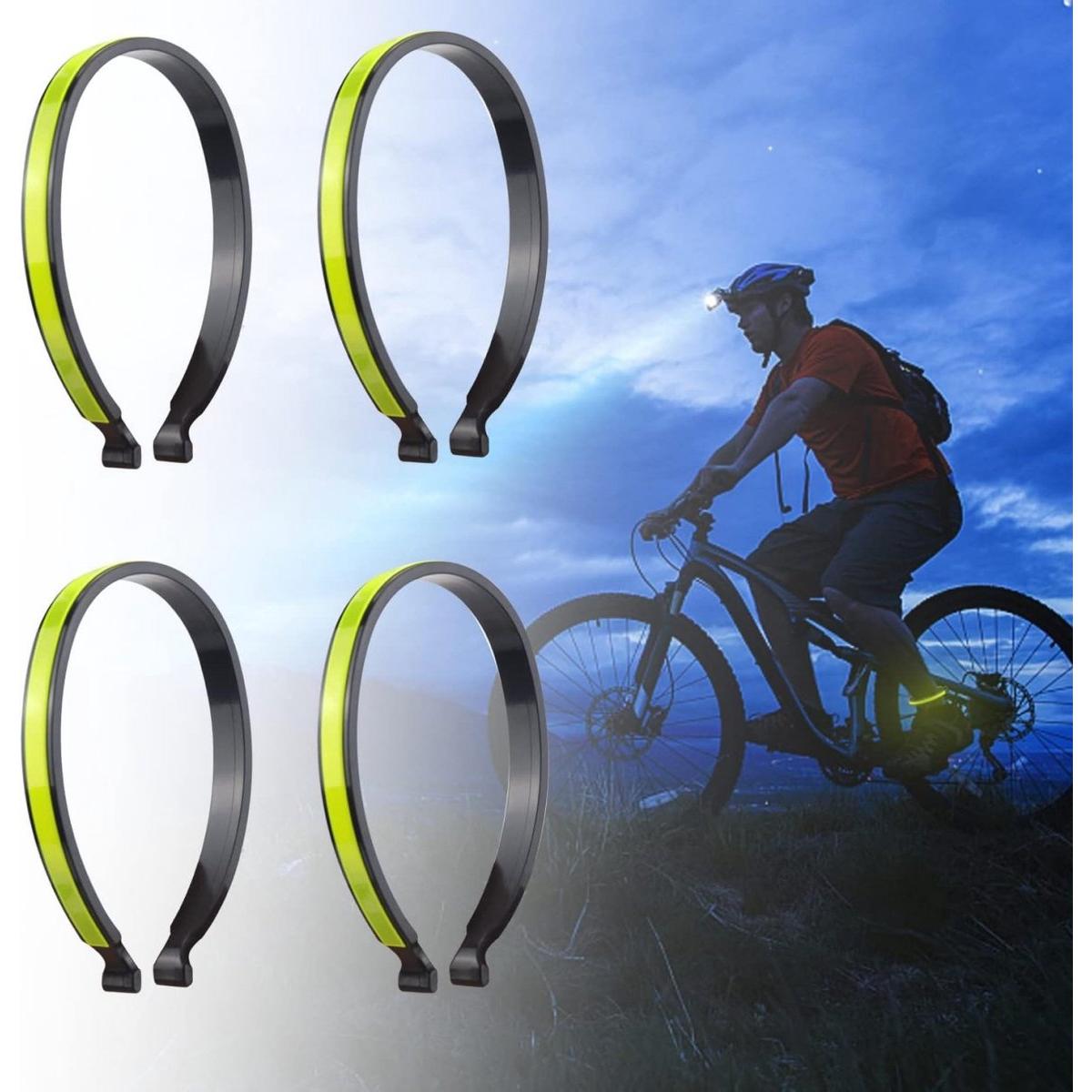 Om Home Pack de 4 clips reflectantes para culotes de ciclismo - cinta reflectante para tobillo - clips reflectantes para culotes de ciclismo - clips especiales para culotes de ciclistas - aptos para ciclismo nocturno