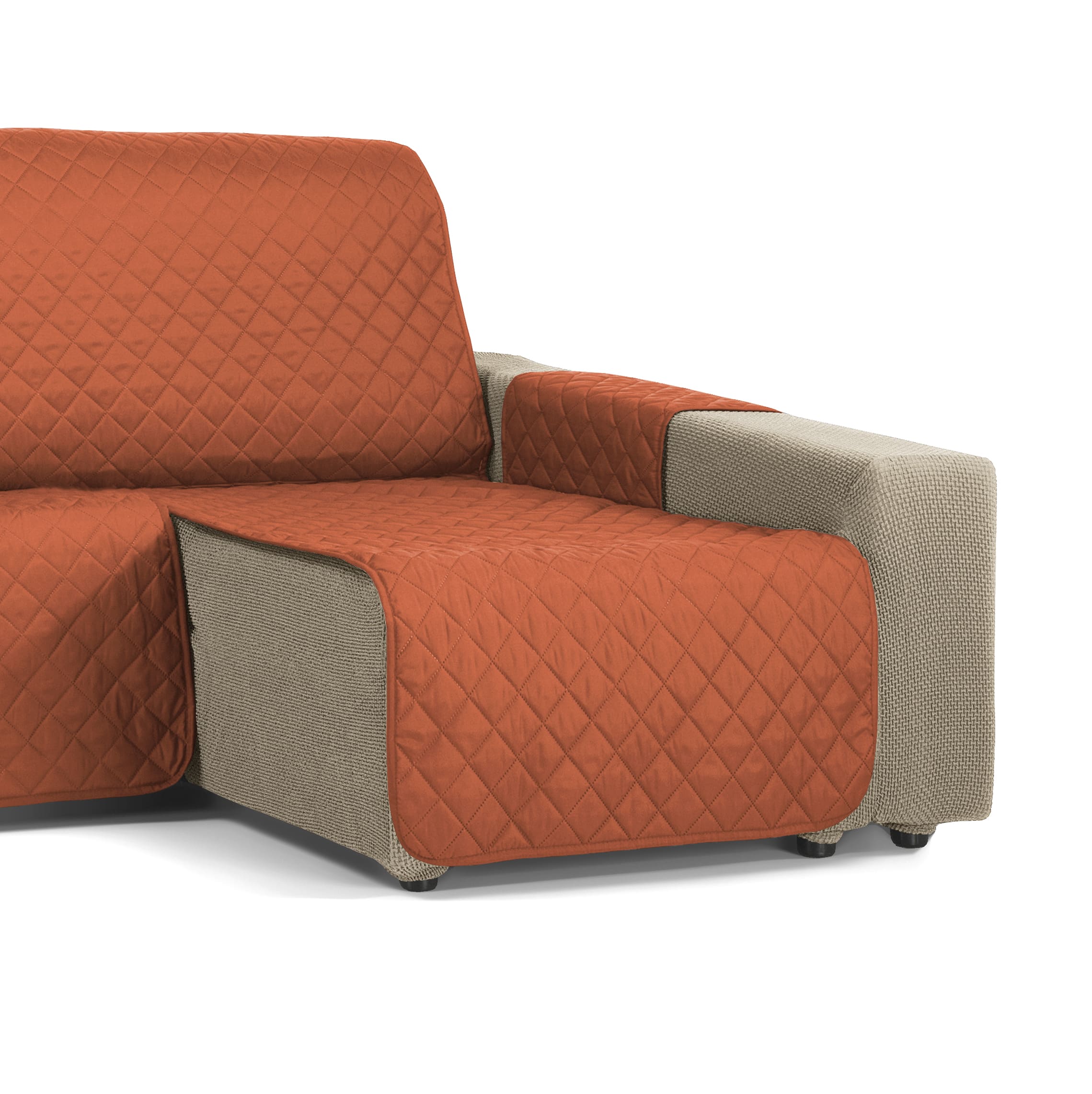 Funda Cubre Protector Sofá Chaise Longue Derecho e Izquierdo - Modelo Nina Reversible - Chaise Longue Izquierdo y Derecha - Fabricado en España - S&T Sofa Covers