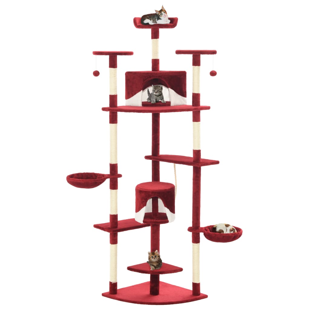 vidaXL Rascador para Gatos con Poste de Sisal 203cm y Mascotas Color Beige,  Gris,  Marrón y mas