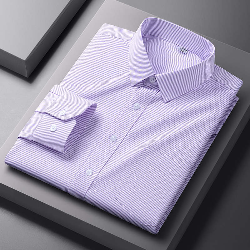 TK Camisa Formal Para Hombre De Manga Larga Color Sólido Moda Negocios Con Bolsillo Azul Blanco Tallas S-5XL Ropa Social