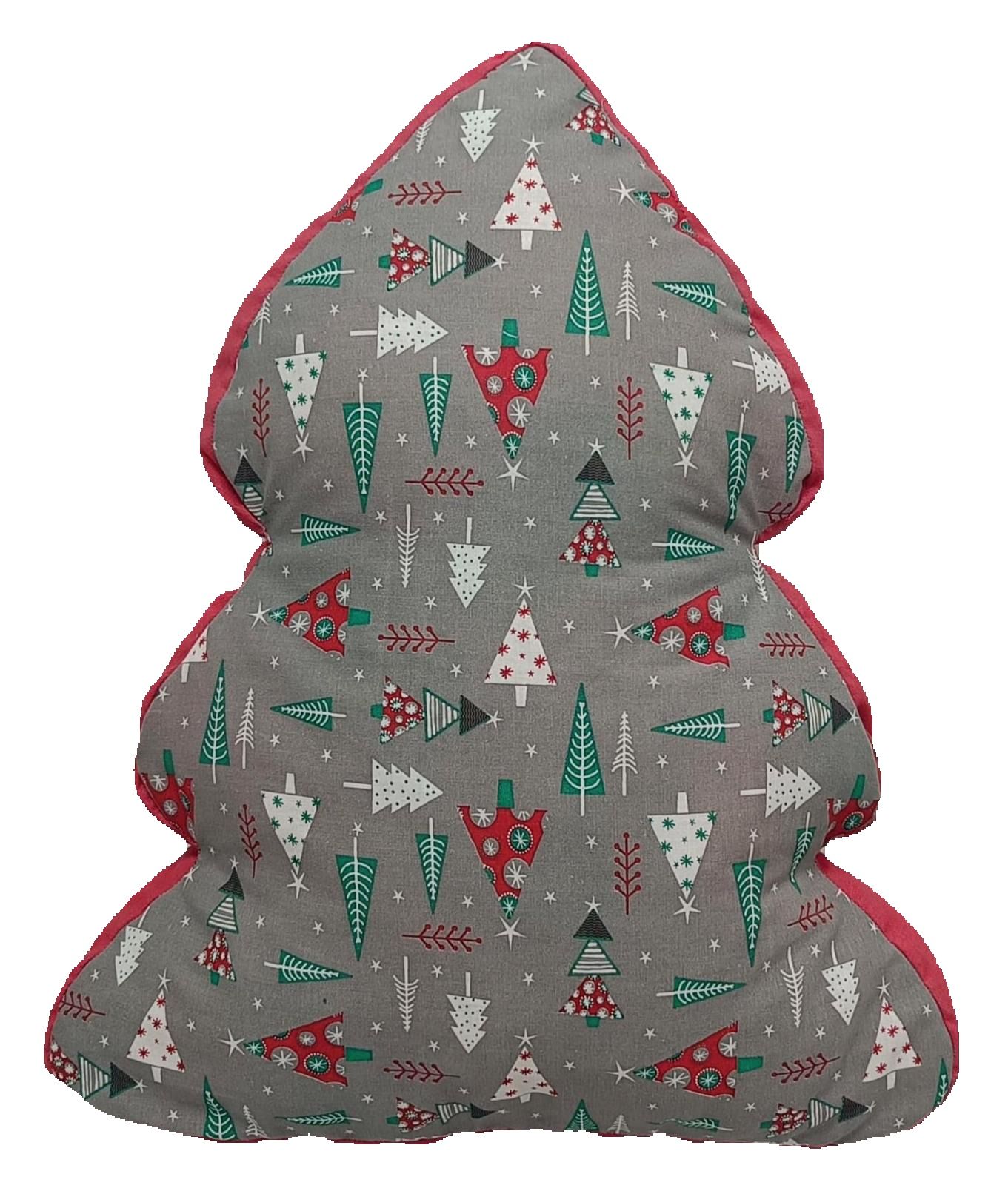 Cojín arbol de navidad gris-rojo _ Ruicor Textil