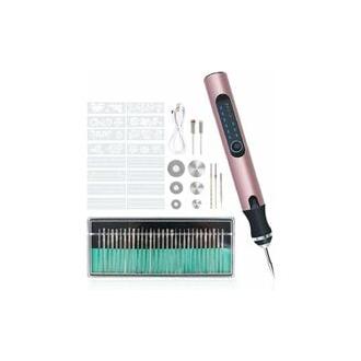 CA Pluma grabadora eléctrica dorada, herramientas de grabado, miniherramienta de tallado y grabado, plumas grabadoras eléctricas para bricolaje en madera, figuras y joyería.