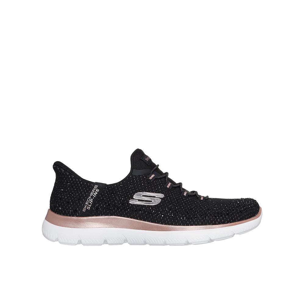 Skechers Summits - Brilliant Shine Zapatillas deportivas para mujer con pedrería negras en textil  87042
