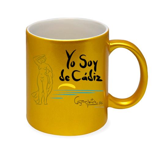 Taza GADES Diseño Exclusivo de Cádiz en Cerámica Blanca Premium Plus