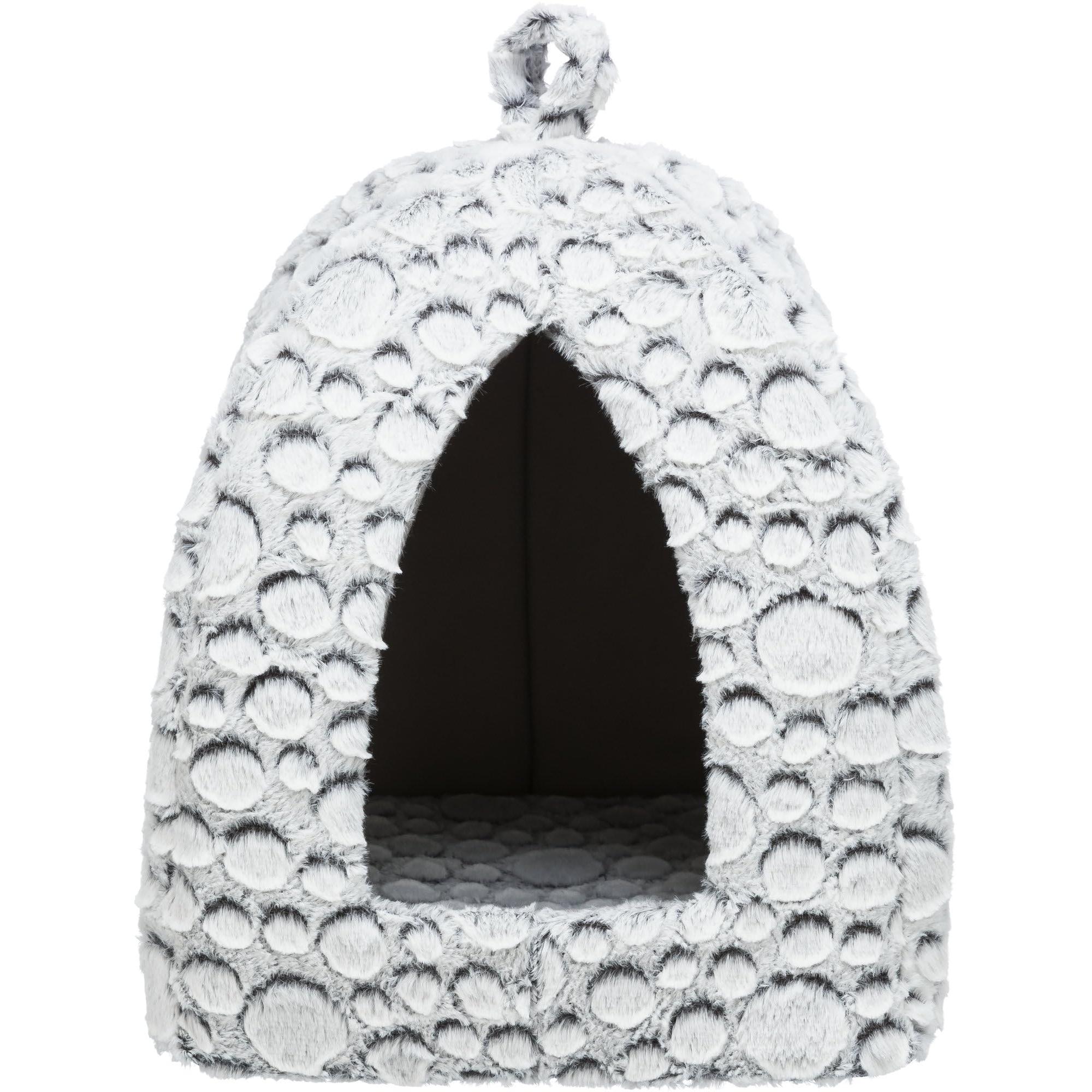 TRIXIE Mila cave, plush, 32 × 42 × 32 cm, white-grey