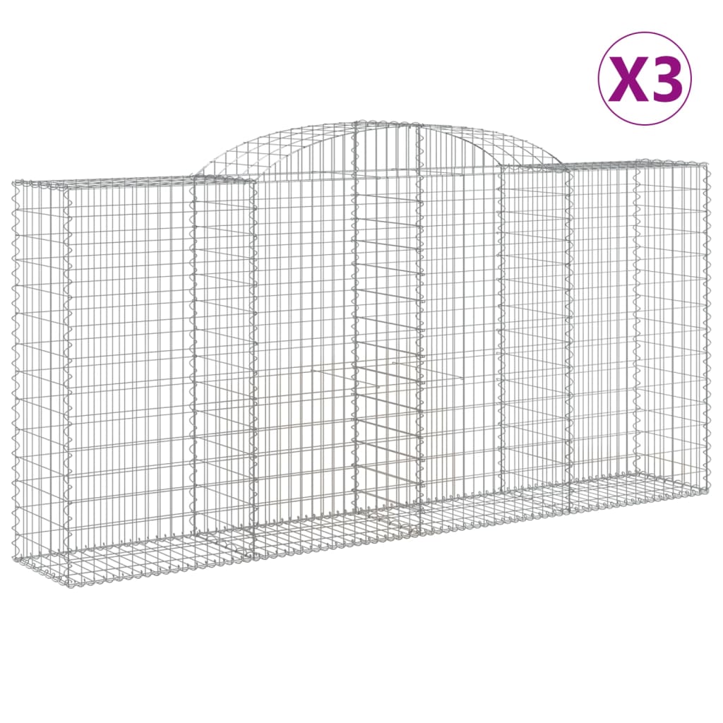 Vidaxl Cestas de Gaviones de Hierro Galvanizado - Pack de 3 Unidades