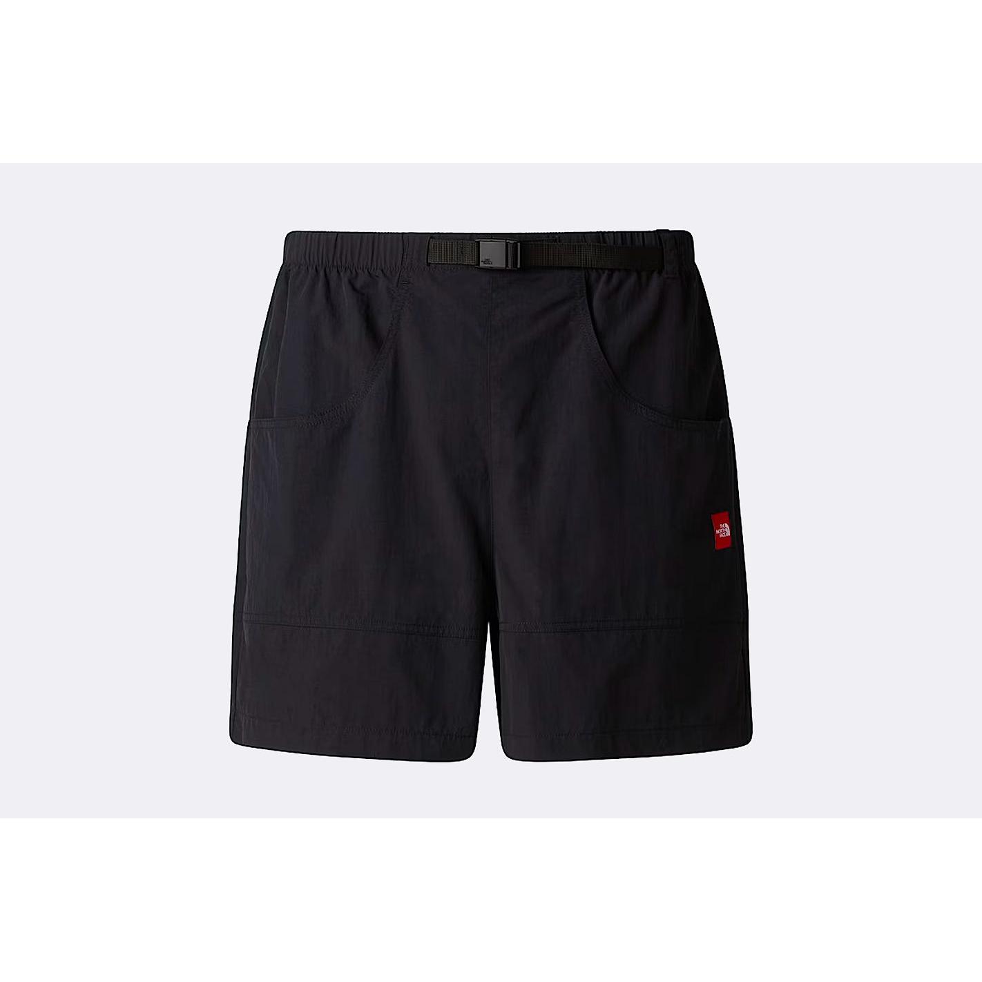 The North Face - Pantalón Corto de Nailon Red Box con Cinturón Integrado, Repelente al Agua, en Color TNF Black