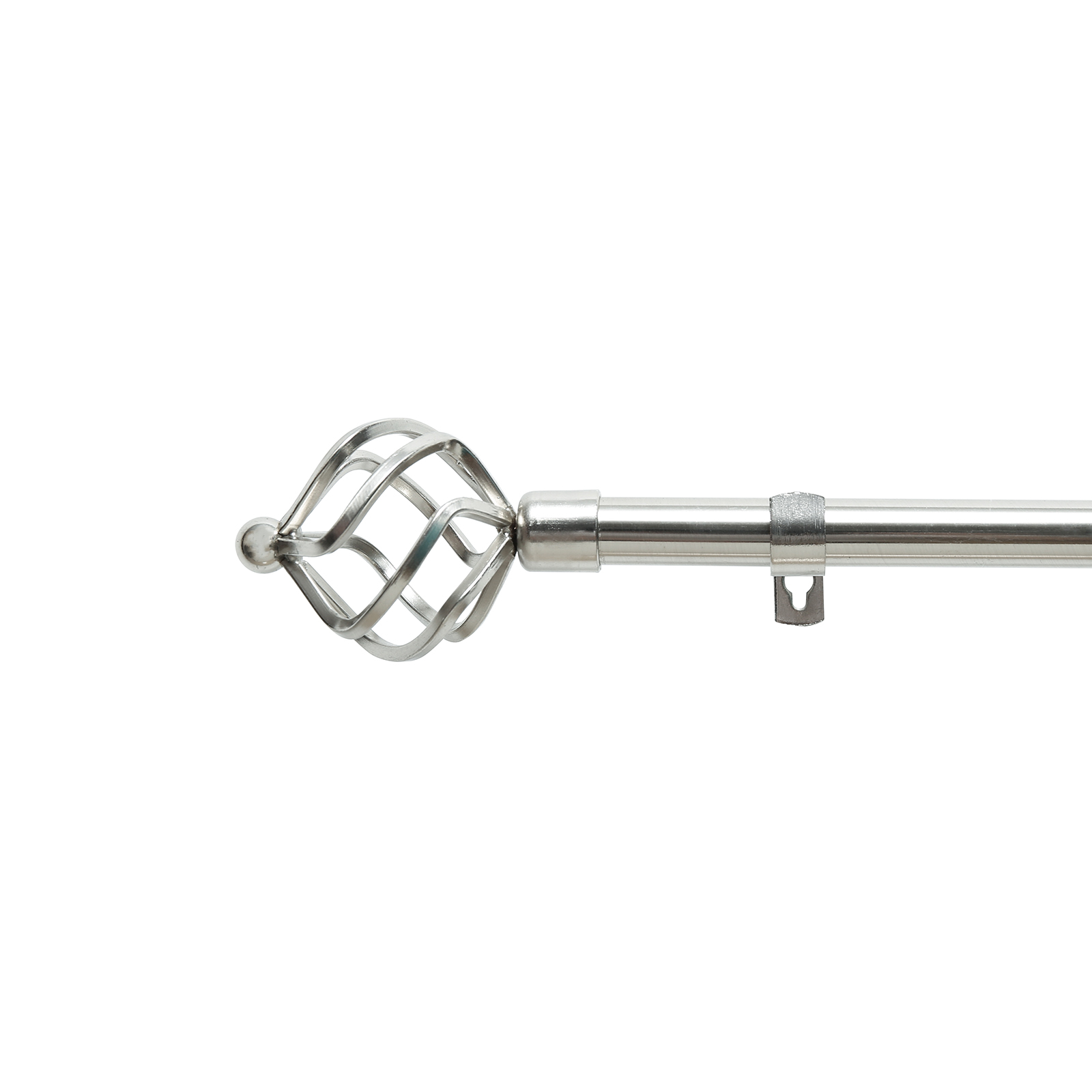 Barra de Cortina Extensible de Metal con Punta Decorativa en Jaula, Ajustable sin Taladro, para Ventanas y Salón