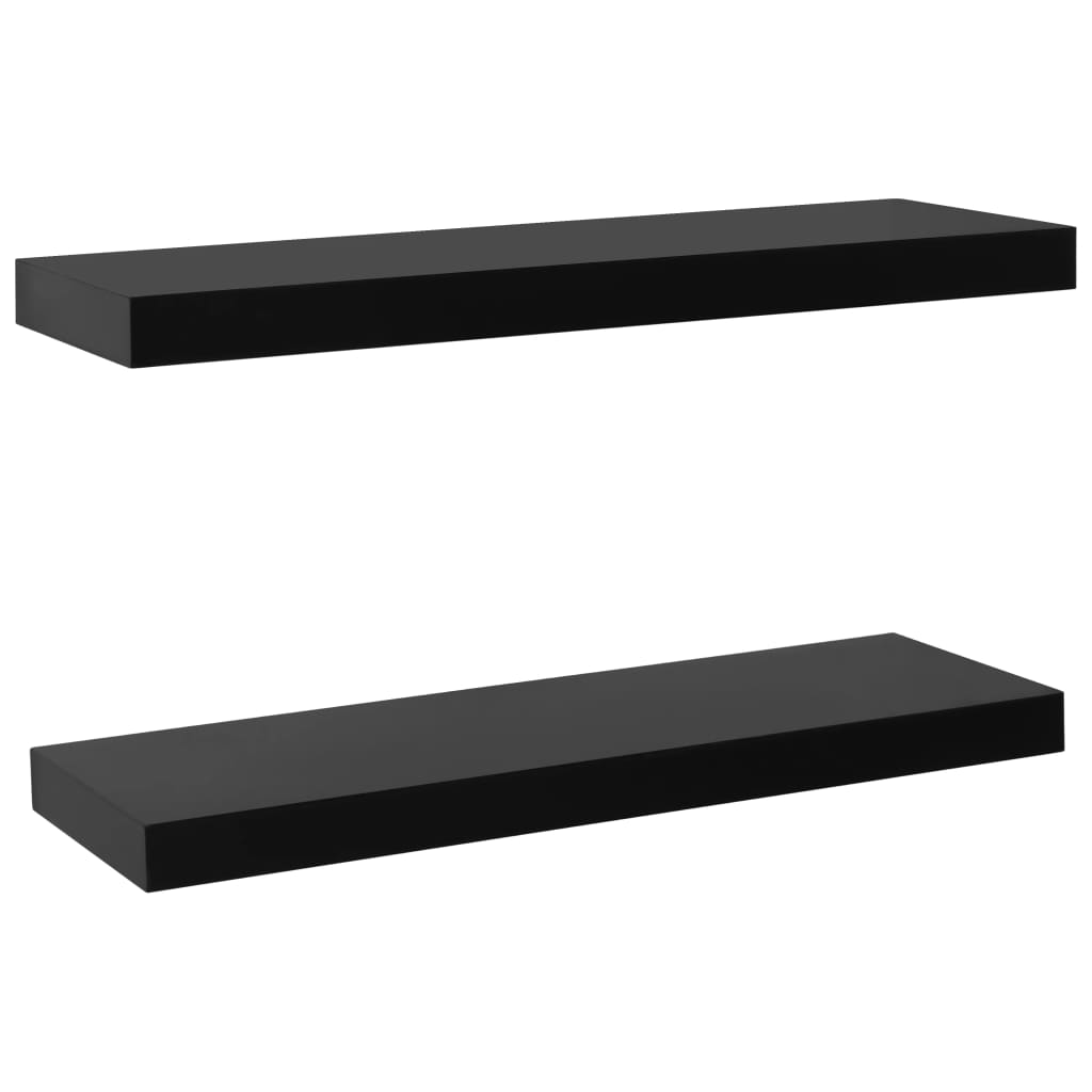 Vidaxl Estantes Flotantes de Pared 2 Unidades Negro 40 X 20 X 3.8 Cm