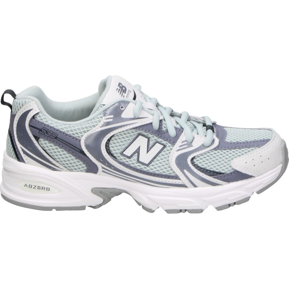 NEW BALANCE | Zapatilla New Balance 530 Lace para Mujer – Deportiva Retro Gris y Blanca – Sneakers con Cordones – Amortiguación – Cómodas y Versátiles – Modelo G5306J4