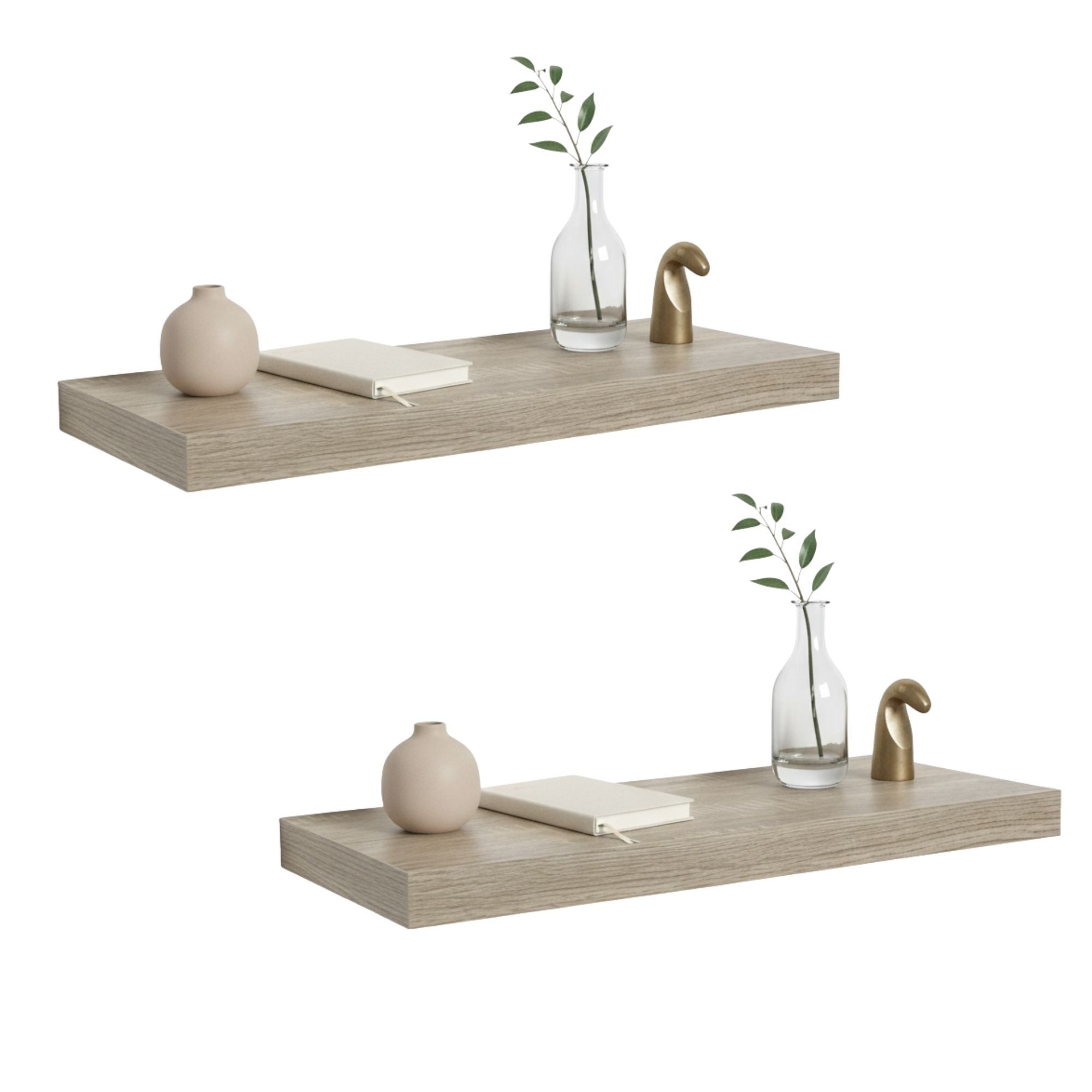 MOBLEKIT | Estantes y Baldas Flotantes de Madera para Pared, Estanterías Decorativas de Diseño Moderno para Salón, Dormitorio, Baño u Oficina