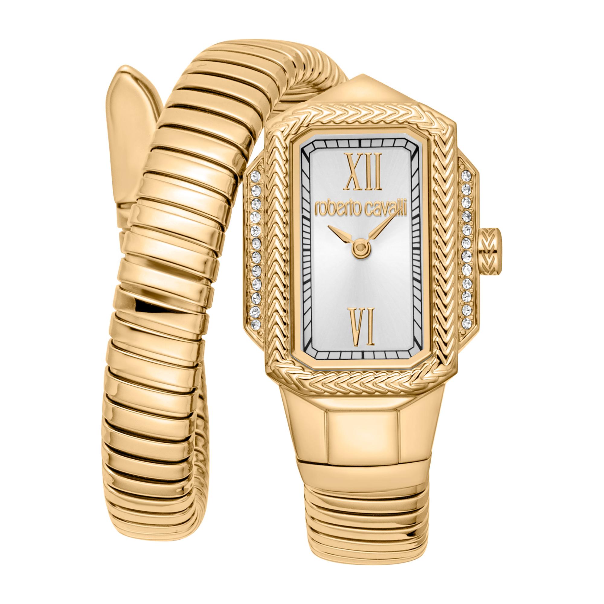 Reloj De Pulsera Roberto Cavalli Roberto Cavalli Lady - Rc5L115M0035 Correa Color: Oro Amarillo Dial Gris Plata Mujer