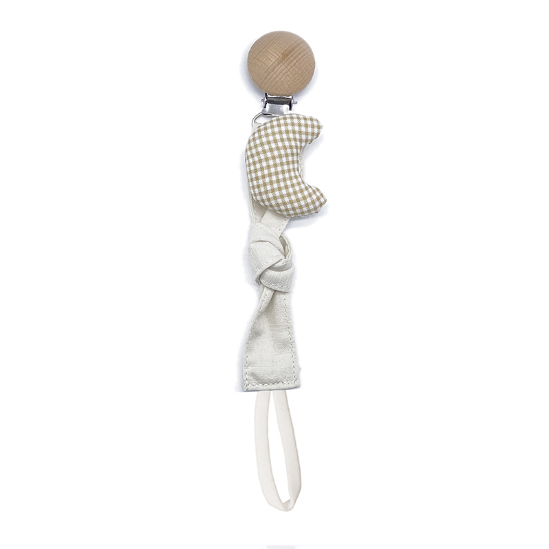 Cadena De Chupete Para Bebé Recién Nacido Hecho De Algodón Y Madera Ecológica Sostenedor De Chupete Soother Dummy Holder