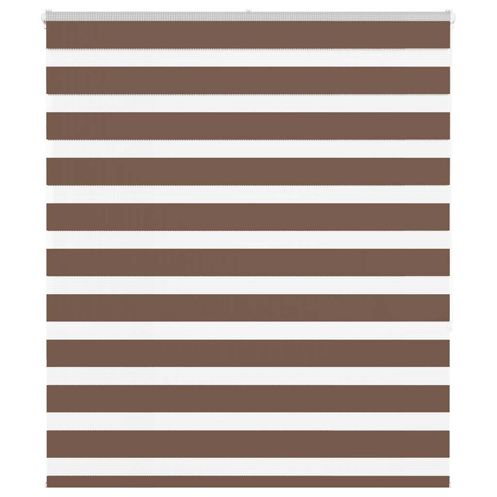 vidaXL Estor cebra marrón 135x150 cm tejido ancho 130,9 cm poliéster
