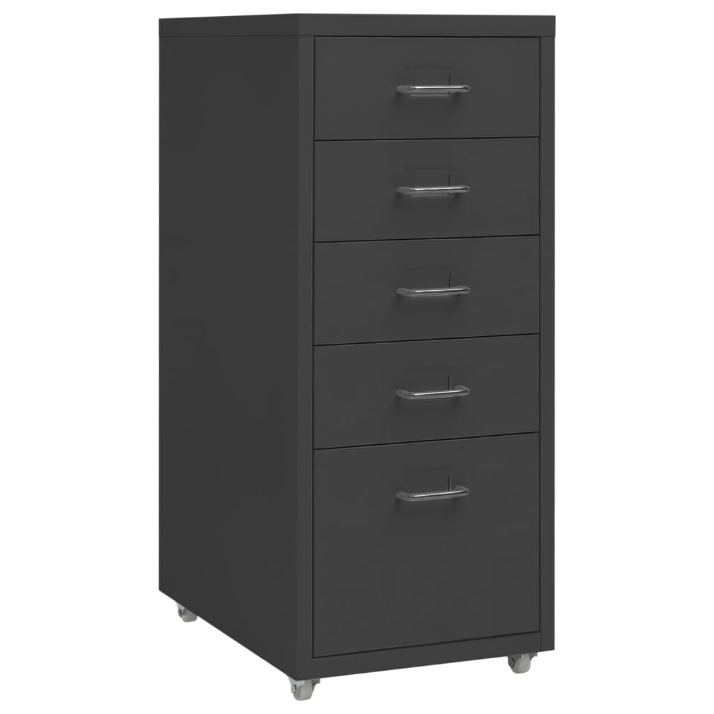 vidaXL Armario archivador móvil metal 5 cajones 28x41x69 cm Multicolor