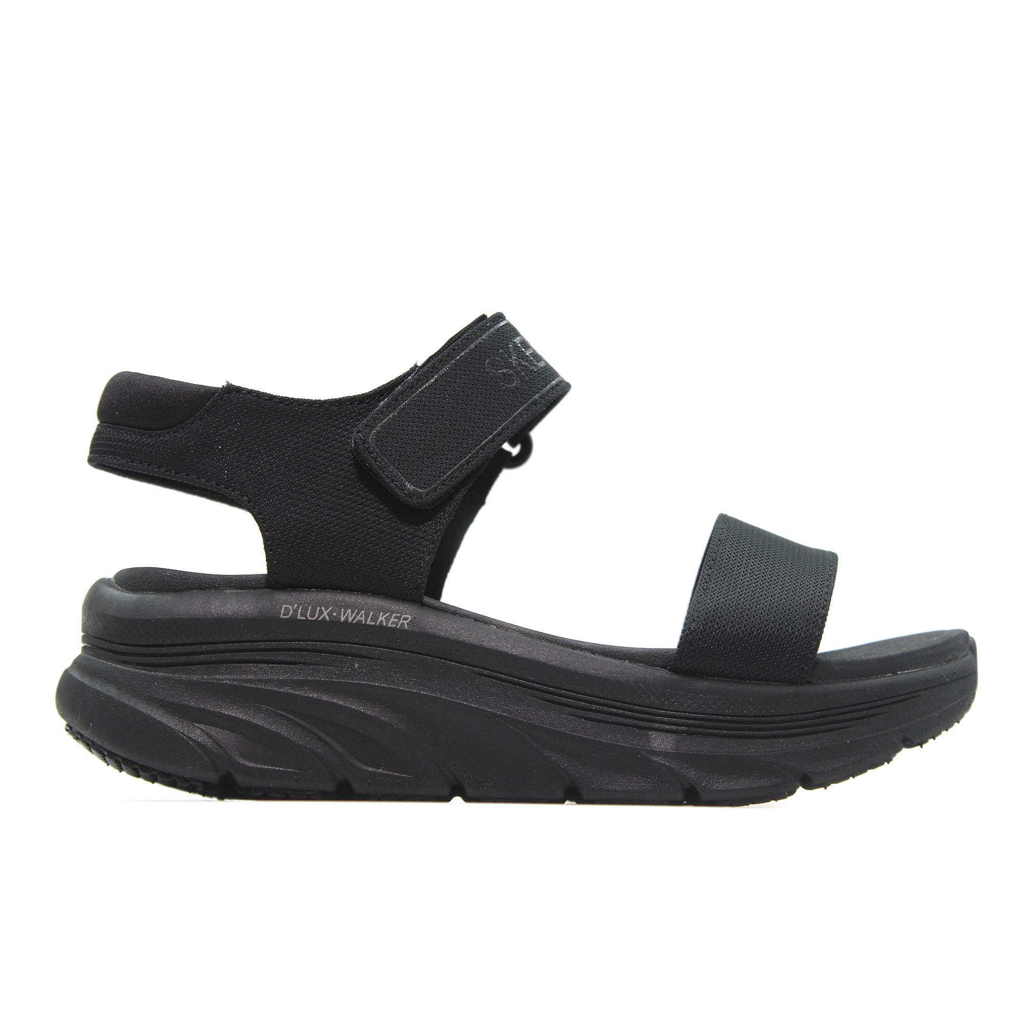Skechers 119226 D'lux walker new block, sandalia deportiva con plataforma, con cinta textil adhesiva, para señora
