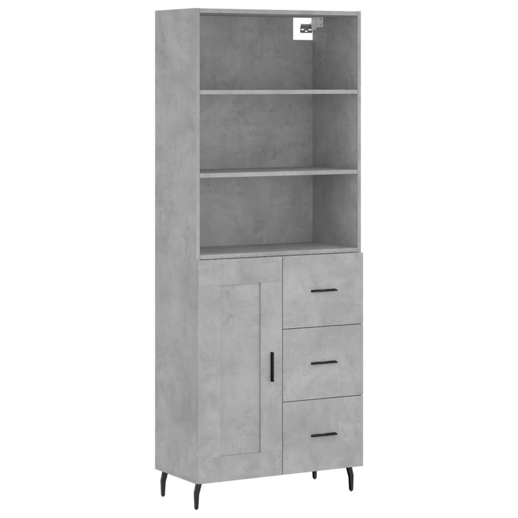 Aparador Alto Vidaxl Madera Contrachapada 69,5x34x180 Cm 1 Puerta 3 Cajones