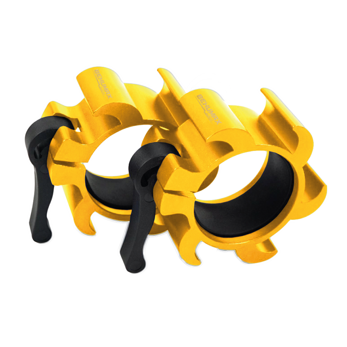 BEHUMAX - Cierres Barra Olímpica Cliplock Gold de aluminio con TPR antideslizante sistema One-Click Lock para discos 50 mm agarre seguro par indivisible