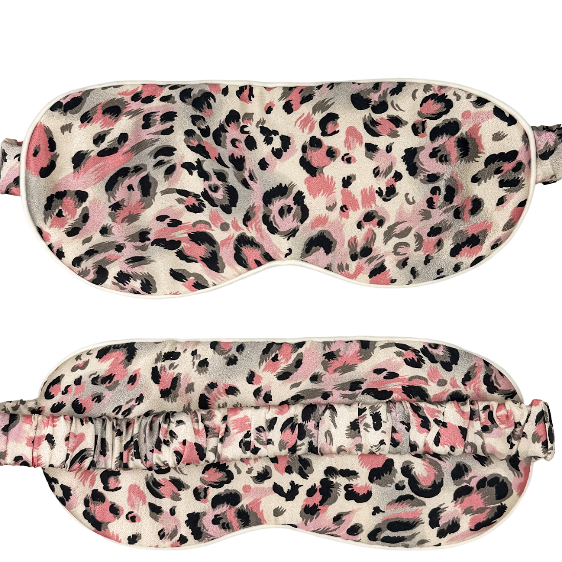 Antifaz para Dormir 100 % Seda Morera 22 Momme - Estampado Pink Leo, Bloqueo Total de Luz, Antiarrugas y Transpirable