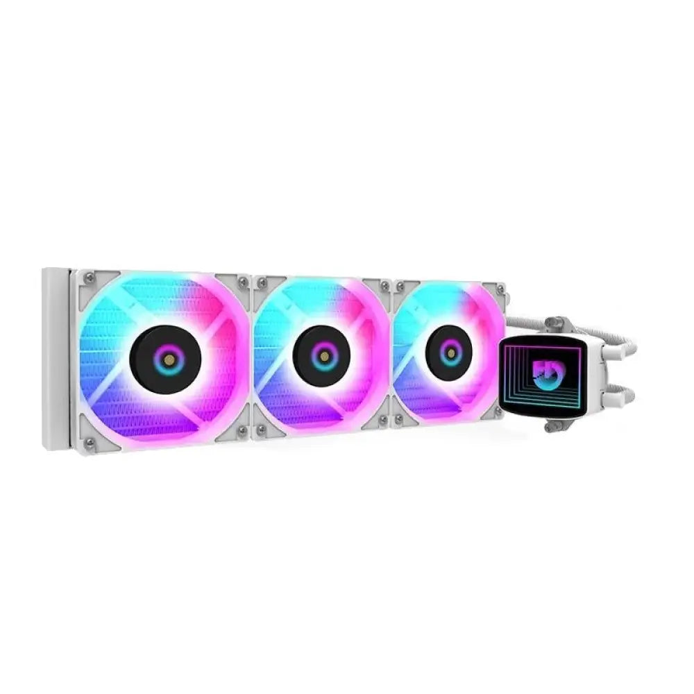 Hiditec - Sistema de refrigeración líquida LQ360 de 360 mm con iluminación ARGB blanca, 3 ventiladores FDB PWM y disipación de hasta 340 W para procesadores exigentes y overclocking