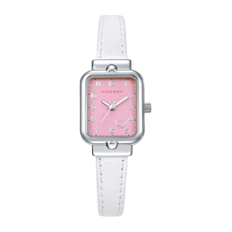 Reloj Viceroy 401330-75 Niña Rosa con Correa Blanca y Pulsera