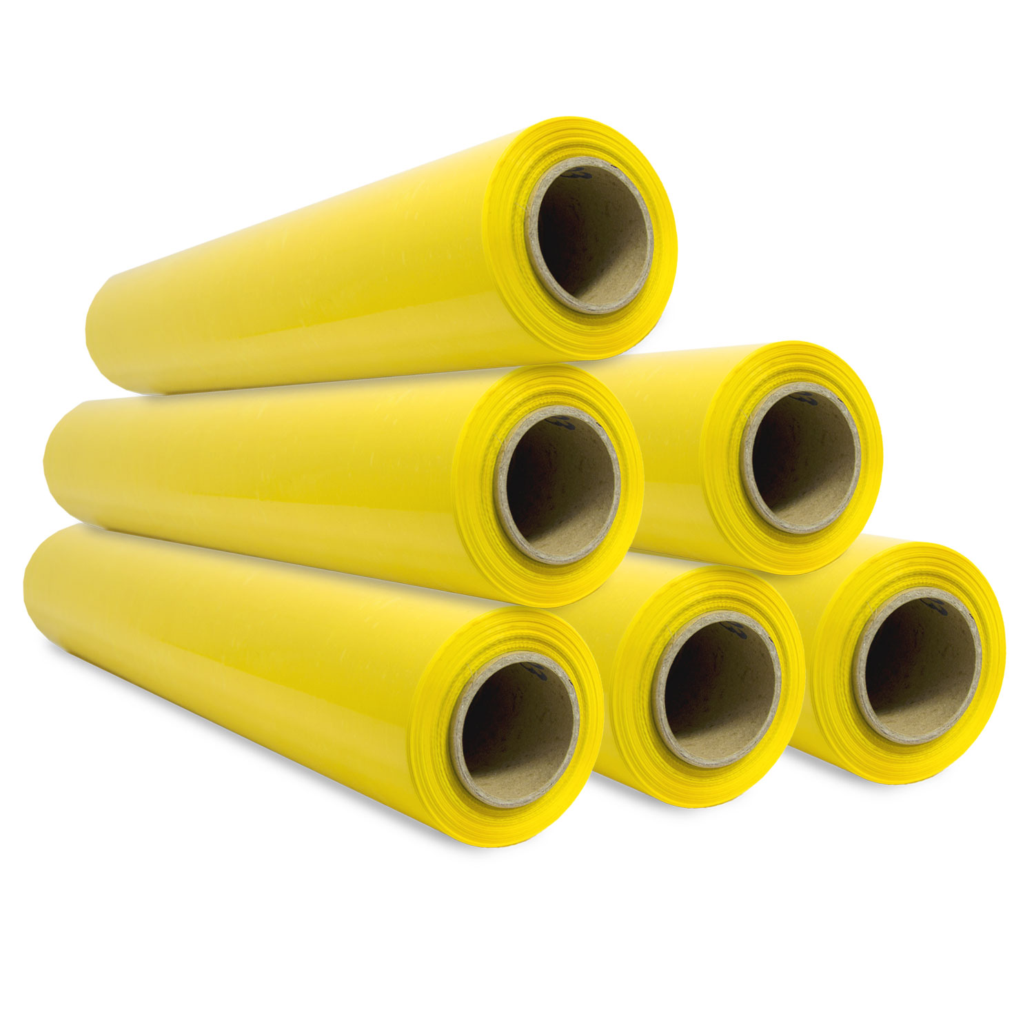 Film de Embalaje Elástico, Film de Plástico Amarillo para Embalar, Rollo de Plástico Protector de Envíos y Mudanzas, Rollo de 50cm y hasta 400 m Estirables - Ofituria (Amarillo, 6 unidades)