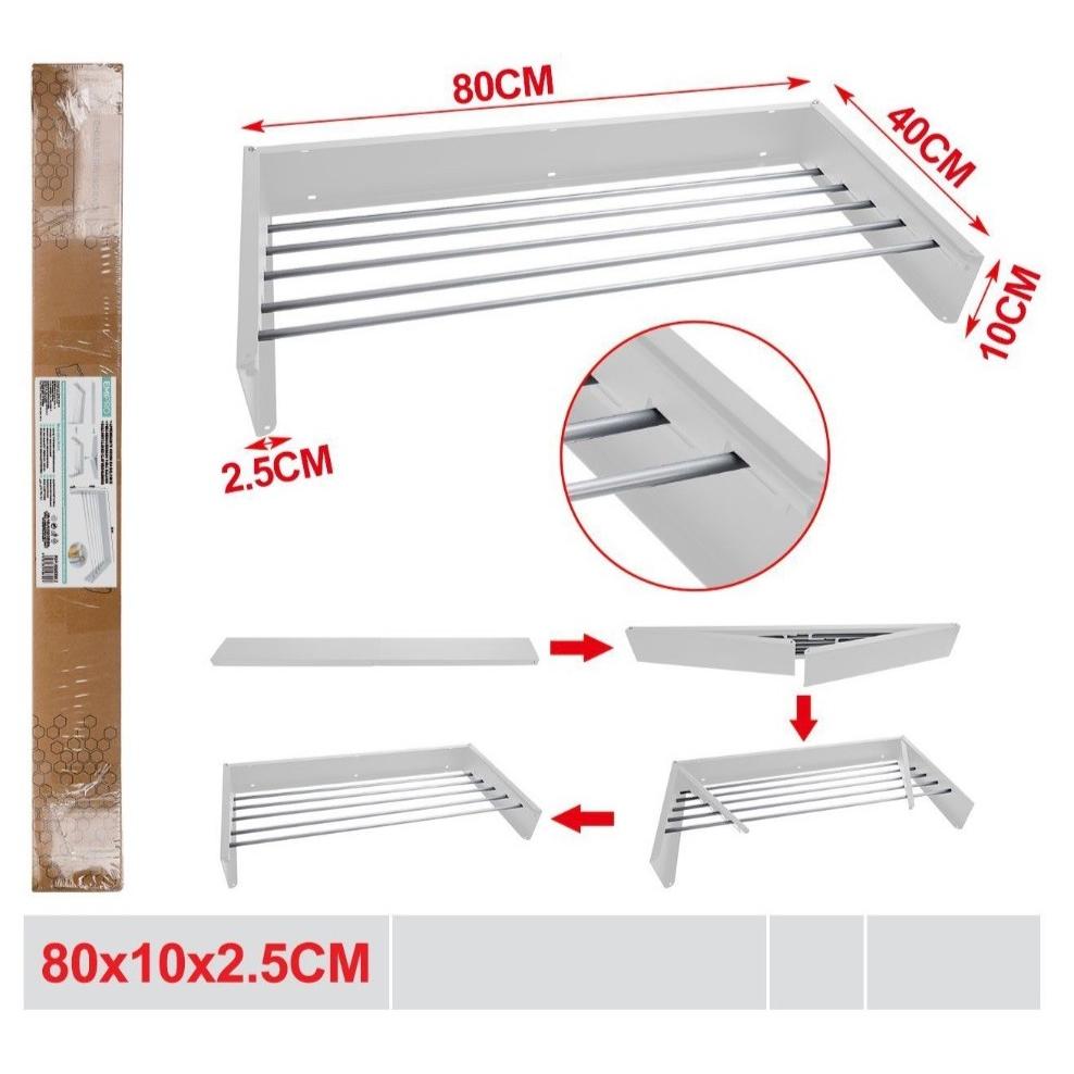 Tendedero Plegable de Pared - Diseño Compacto y Retráctil con 30 kg de Capacidad - Ideal para Interior y Exterior, Ahorra Espacio